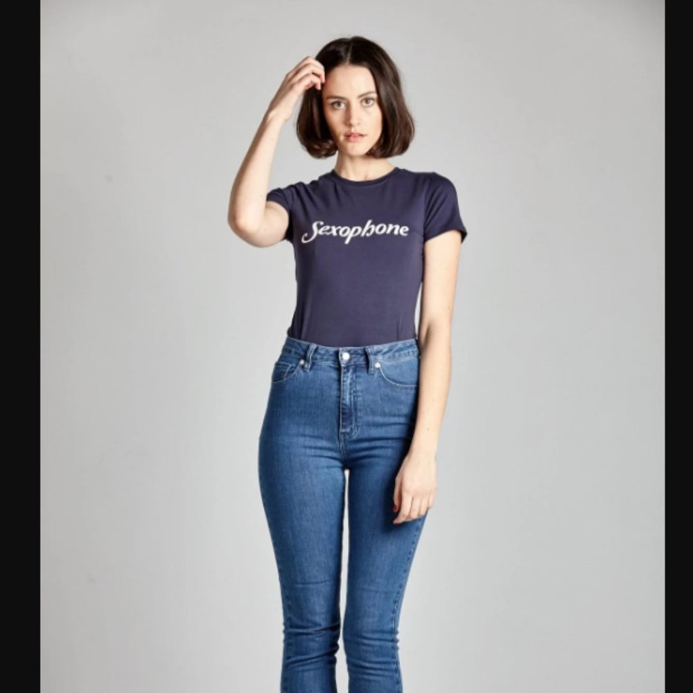 L'ecole Des Femmes Sexophone Tee, Navy, Sz L
